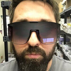 Men Sunglasses Luxury Fashion Designer Retro Black Lens Outdoor Oversized Lentes